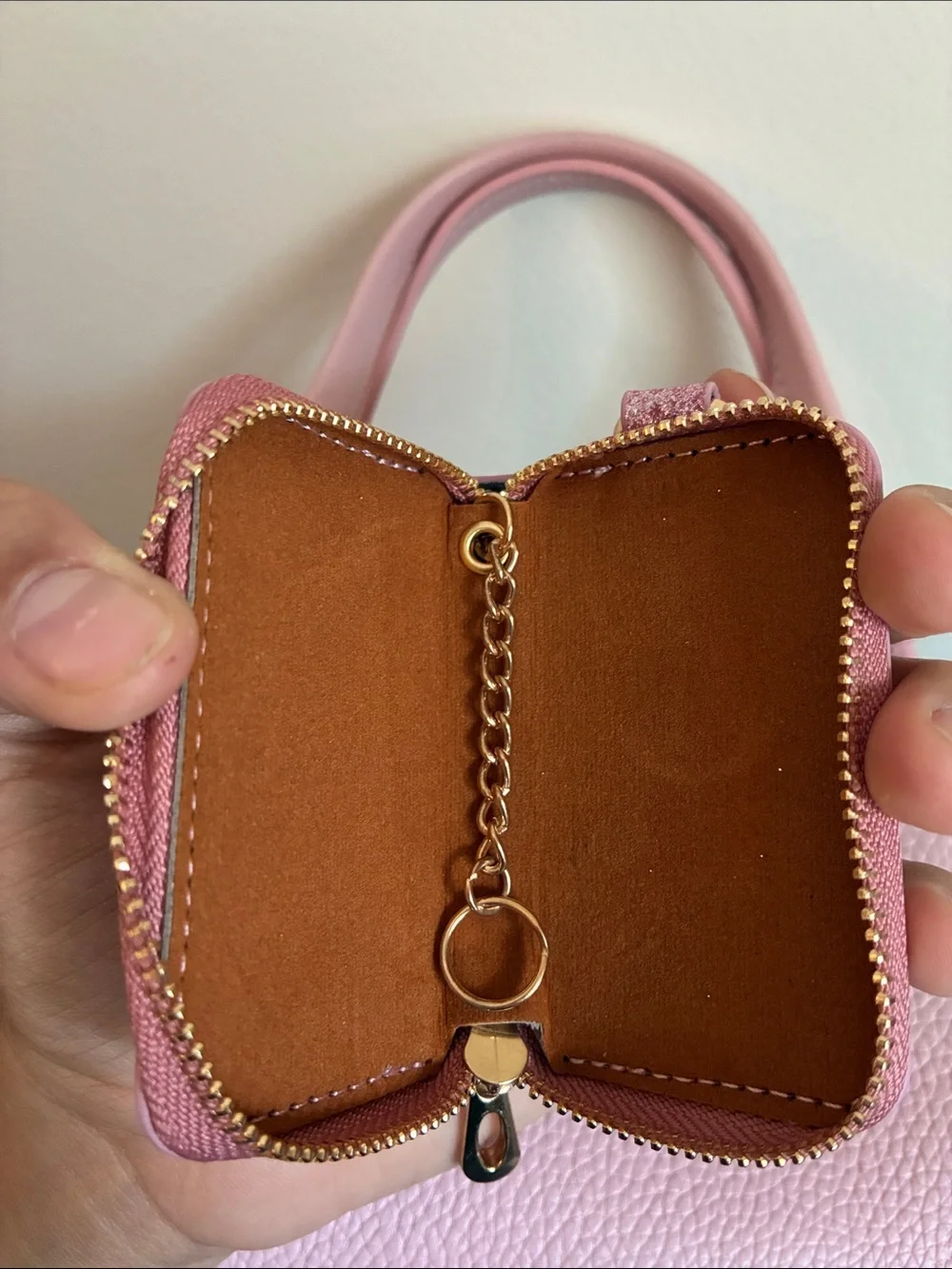 Glitter Pink Key Holder Pouch